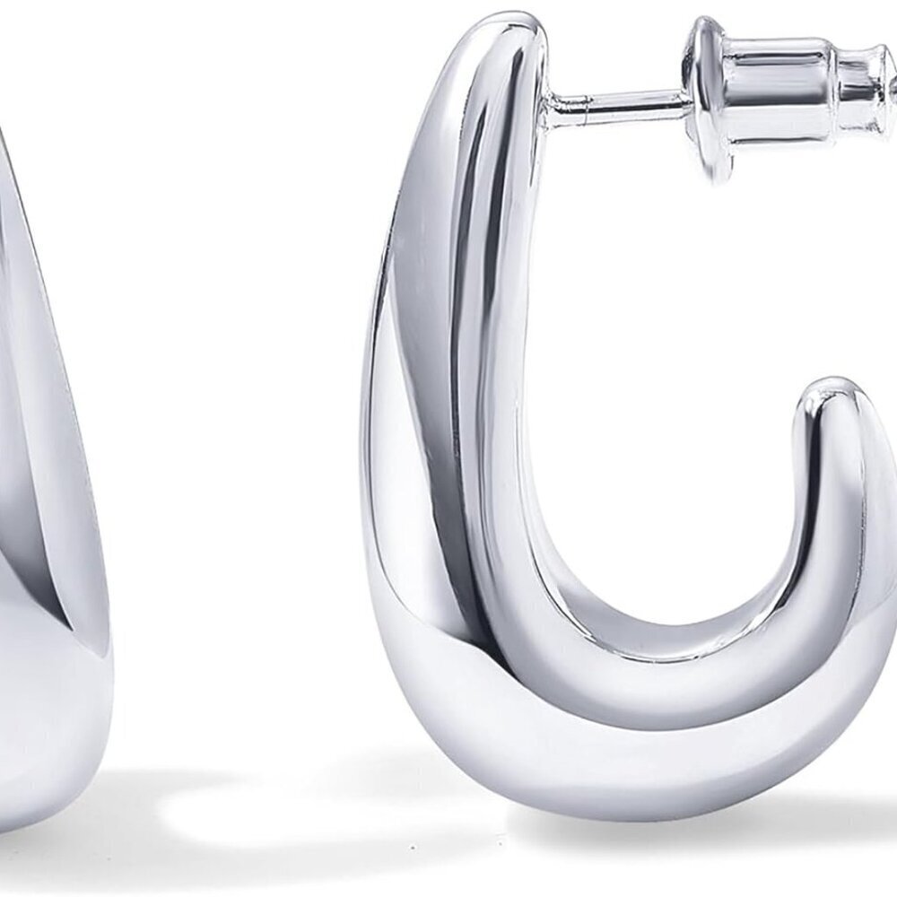 Sterling Silver & Gold Plated Hoop Earrings Women Budget Friendly Jewelry